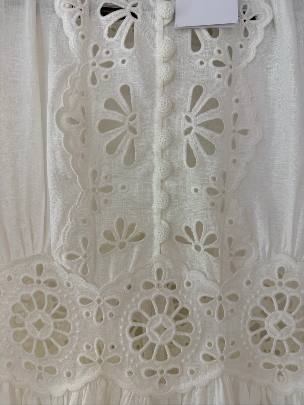 NWT Zimmermann Acacia Broderie Ivory Anglaise White Eyelet Lace Mini Dress - Picture 8 of 14